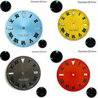 Equipped with a 28.5mm S logo gray dial, green Roman numerals for NH35 automatic movement, S gray dial - green accessory