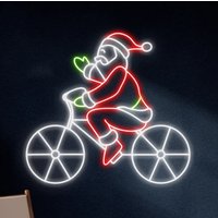 AliExpress USB Dimmable Santa Riding Bicycle Christma Neon Sign Glow LED Light for Home Bar Xmas Party Decor Festive Holiday Gift