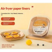 Thick Square Air Fryer Paper Liners Disposable Oil Absorbing Non-Stick Food Pads for Oven BBQ Roast Home Use