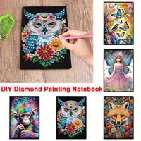 DIY Owl Butterfly Fox Diamond Painting Notebook Special Shaped Rhinestone Art Mosaic Diary A5 Sketchbook For Study Handmade Gift