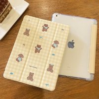 Pencil Holder Case Funda for IpadAir 5th 4th IPad 10.2 Case 7/8/9th Generation 2017 2018 9.7inch Bow Tie Bear Cute Cartoon