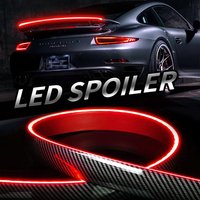 Car Universal Spoiler Led Rear Wing Exterior Trunk Decoration Accessories Tail Lip Brake Turn With DRL For Audi Golf Toyota BMW