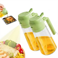 Olive Oil Dispenser,15.8oz/470ml,2in1 Oil Sprayer & Pourer for Salads,Frying,Grilling,Ideal for Kitchen,Glass Oil Sprayer Bottle