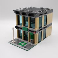 792pcs MOC City Bank Branch Modular Streetscape Model Building Blocks Construction Toys Christmas Gifts Education Brick Kids