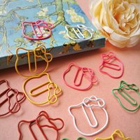 30pcs Cat-shaped Paper Clips, Mixed Color Cute Animal-shaped Paper Clips, Metal Creative Pin Office Supplies, Party Gift Pack