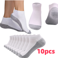 10Pcs Daily Work, Leisure, Sports, Men's and Women's Short Socks, Mesh Breathable Running Socks, Anti-Friction Design on the Heel, Unisex, Knitted, Machine Washable