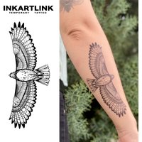 Eagle with wings spread Temporary Tattoo,Lasts To 15 Days New Technology Magic Waterproof Semi Permanent Sticker.