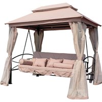 Luxury 3 Person Outdoor Garden Swing Bed with Canopy Tent Outdoor Garden Chair Leisure Hanging Swing Chairs