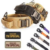 Military-Grade Tactical Dog Collar with Handle Heavy Duty Collar for Medium and Large Dogs Provides Ultimate Control