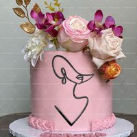 3pcs/1pc Golden Acrylic Simplicity Art Lady Face Cake Topper for Happy Birthday Cake Decorations Wedding Party Cake Decoration