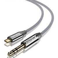 RIKSOIN USB C to 6.35mm TRS Stereo Instrument Cables, USB Type C to 1/4 inch Audio Adapter for Amplifier, Mixer, Home Theater