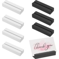 8pcs 80mm Wood Place Card Holders Rustic Cards Display Stands Table Number Stands for Food Signs Picture Retail Shop Parties
