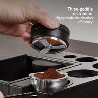 Coffee Distributor Espresso Distribution Tool/Leveler 3 Angled Slopes Adjustable Palm Tamper Fits 51/53/58mm Portafilter Depth