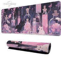 Cute Cat Pink Mouse Pad Gamer XL Custom Large Home Mousepad XXL Desk Mats Natural Rubber Non-Slip Soft Carpet Mouse Mats