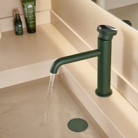 Matte Green Bathroom Sink Basin Faucet Hot and Cold Water Mixer Tap for Vanity Countertop Undermount
