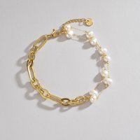 Vintage Irregular Imitation Pearl Women Wedding Bracelets Stainless Steel Charms Engagement Jewelry For Girlfriend Gift