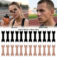 88 Pack Sports Nasal Strips (44 Black + 44 Light Beige), Flexible Soft Fit, Comfortable to Wear, Durable Hold for Exercise