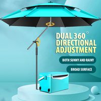 2.4m-2.6m Stainless Steel base Fishing Umbrella Folding Beach Sunshade Thickened Universal Garden Parasol windproof Outdoor
