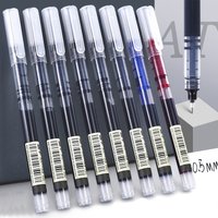 5/10pcs Quick Drying Straight Liquid Gel Pen 0.5mm Black Blue Red Water Pen Student Quick Drying Stationery School Supplies