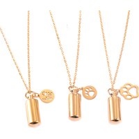Paw Charm & Cylinder Memorial Urn Necklace Stainless Steel Cremation Jewelry 10mm*28mm Bottle Holder Keepsakes Memorial jewelry
