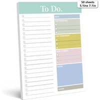 1pc To-Do Notepad - 50 Sheet Daily Planner Notepad, 5.1x7.1 Inch, Tear-Off Notepad, Home, Office, Memo, Notebook, Back to School