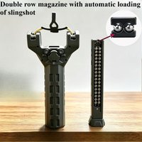 2026 Outdoor with Double Row Magazine Automatic Loading Slingshot for Competitive Rapid Fire High Precision Slingshot Gift