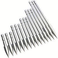12pc ID4.2mm Stainless Steel Arrow Heads 80to200 Grain Durable Arrow Tips DIY Shaft Fittings for Archery Hunting Outdoor Sports
