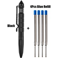 High Quality Metal Colour Tactical Defense Pen+Refill Set School Student Office Ballpoint pens Luxury Gift Pen