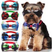 20 pièces fournisseur pour animaux de compagnie grille conception chien chat nœud papillon réglable collier de chien cravate accessoires de toilettage pour animaux de compagnie pour petit chien