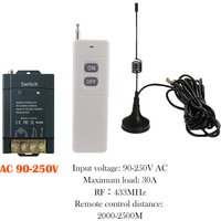 Wireless Remote Switch, AC90-250V RF Remote Control for Pump Security Systems Door Curtain Gate Barriers etc with 3000M