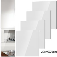 4/8Pcs Acrylic Mirrors Set Self Adhesive Mirror Tiles 2mm Thick Flexible Unbreakable Mirror Sticker Square Mirror Wall Stickers