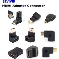 HDMI Connector Adapter 90 270 Degree Right Angle Male to Female Converter 4K HD Connector Mini Micro HDMI-Compatible Extender