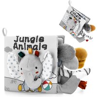 Soft Baby Books 3D Touch Feel High Contrast Cloth Book Sensory Early Learning Stroller Toys for Infant Toddler Gifts 0-12 Months