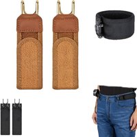 New 1Pc 2Pcs Unisex Buckleless Belt Hook Waist Buckle Adjustable Elastic Waist Belt Comfortable Metal Hook