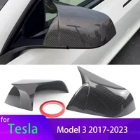 For Tesla Model 3 2017 2018 2019 2020 2021 2022 2023 High quality ABS Carbon Fiber Horned Style Side Rear View Mirror Cover Cap