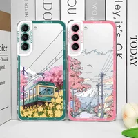 Japanese Anime Scenery Landscape Phone Case For Samsung Galaxy S23 S24 S22 S25 Ultra Plus Cover For Galaxy S25+ S24+ S23+ S22+