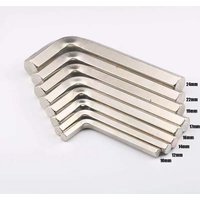 24/22/19/17/16mm Heavy Duty Hex Allen Key Wrench L Type Flat Head Metric Hexagon Wrench Large Equipment Wrench Tool
