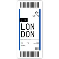 London Boarding Pass 5PCS Stickers for Decorations 5PCS Stickers Decor Home Water Bottles Wall Room Background Living Room Car