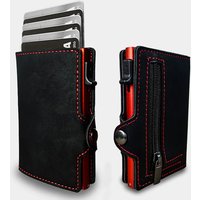 CASEKEY Men Wallet Billetera RFID Blocking Pop Up Credit Card Holder Mini Purse Pu Leather Cardholder Tarjetero with Coin Purse