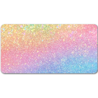 Rainbow Gradient Glitter Texture Dreamlike Mouse Pad For Office Gaming And Keyboards Non-Slip Large Waterproof