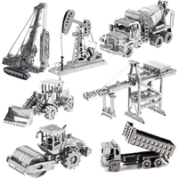 3D Metal Puzzle Mixer Truck Engineering Vehicle DIY Handmade Assembly Model Jigsaw Puzzle Toys For Adult Kids