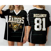 2026 Women Plus Size Boston Raiders Ilya Rozanov Fans Hockey Jersey Women Men Short Sleeve T-Shirt Unisex Women Jersey T-Shirt