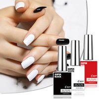 Super Black White Red Gel Polish 15ml, UV LED Soak Off Nail Lacquer, Long Lasting High Shine Salon Home Use Nail Art