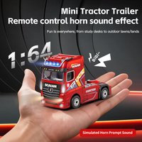 Wltoys 6408 1:64 Mini Rc Container Truck Full Scale 4WD RC Truck Head Remote Control Drift Racing All Terrain Car Model Boys Toy