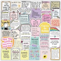 64 pieces of English motivational stickers for decoration, featuring simple and fun design elements and creative picture frames.