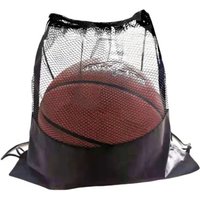 Portable Black Basketball Textile Mesh Bag Soccer Drawstring Storage Backpack Multi Functional Football Equipment Training Bag