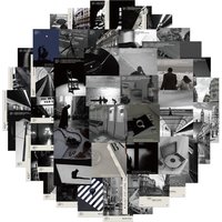 52PCS Black and White British Romantic Retro Sticker For Laptop Luggage Skateboard Helmet Decals Papery Pop Store
