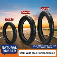 1pc 20/24/26 X 4.0in Fat Bike Tire Durable Rubber Snow Bicycle Tyre Wide Replacement for Electric Bike Beach Cruiser E-bike Part