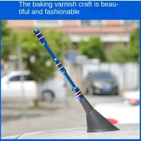 Car modified aluminum alloy short antenna Car decorative radio antenna Universal roof mounted antenna blued