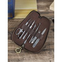 Genuine Leather Travel Case for Manicure Set Pedicure Kit Nail Grooming Kit Clippers Kit Storage Box